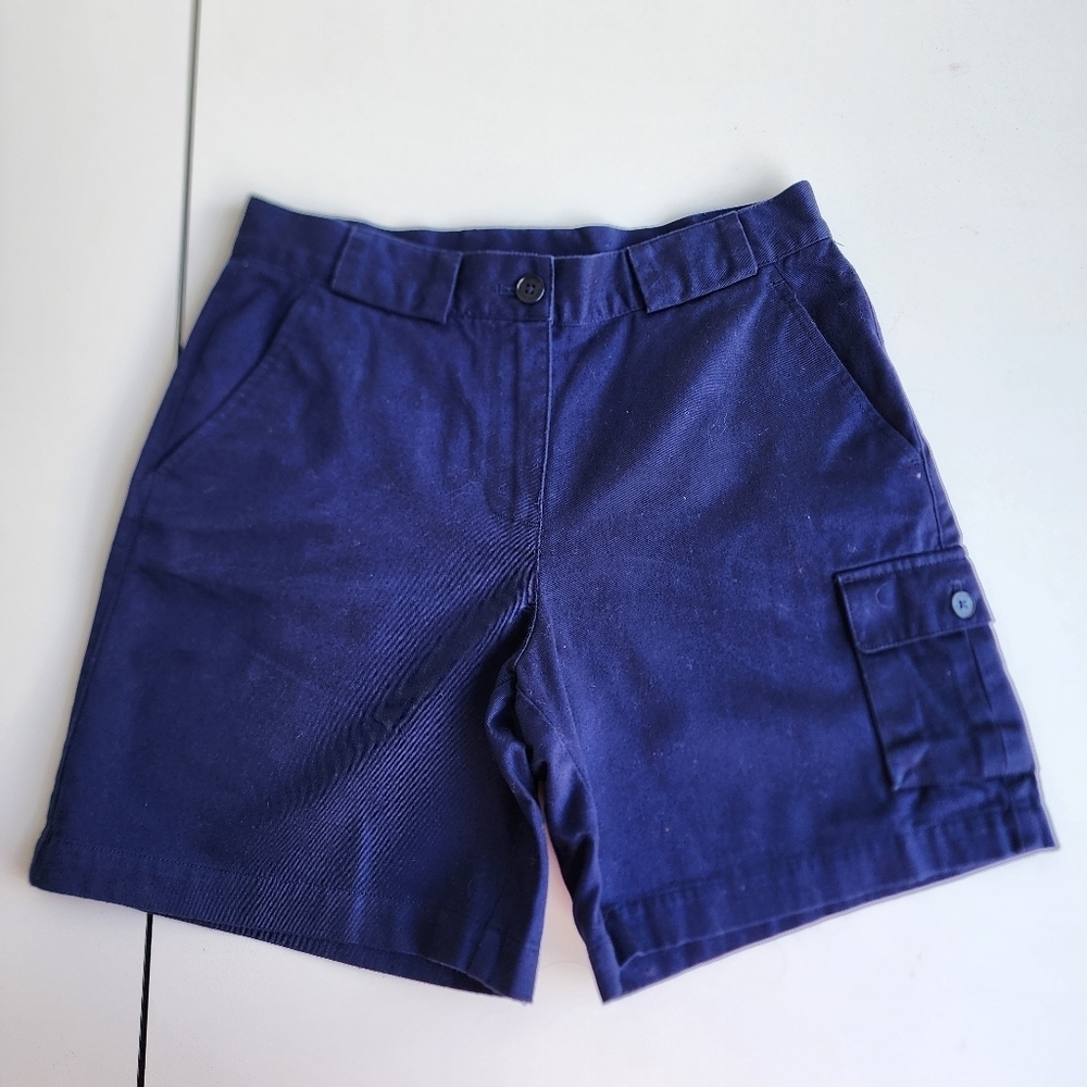 Lauren Ralph Lauren Navy Blue Cotton Flat Front Casual Shorts Womens Size 4